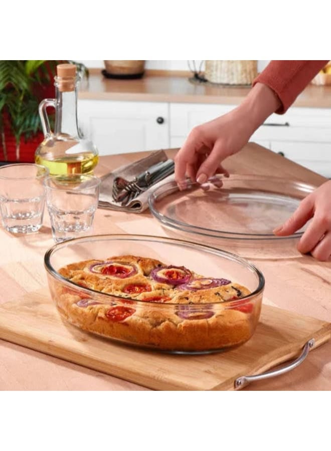 Borcam - Oval Oven Dish - 3.2Lit -Tempered Glass - Image 1