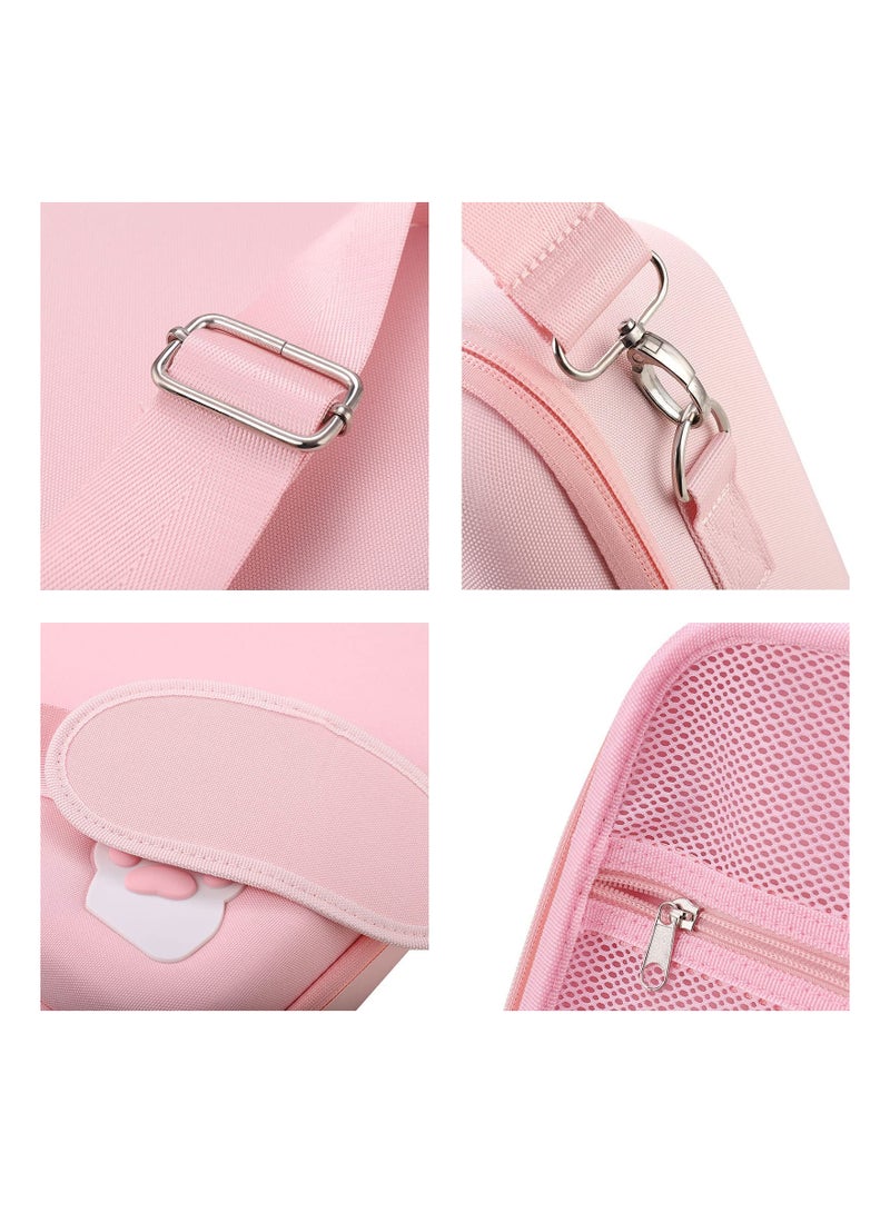 general Portable Hard Shell Case for Nintendo Switch, Pink Cute Cat Deluxe Storage Shoulder Bag for Nintendo Switch for Console Dock Pro for Controller Joy-Con grip for Pokeball Plus  Accessories - Image 4