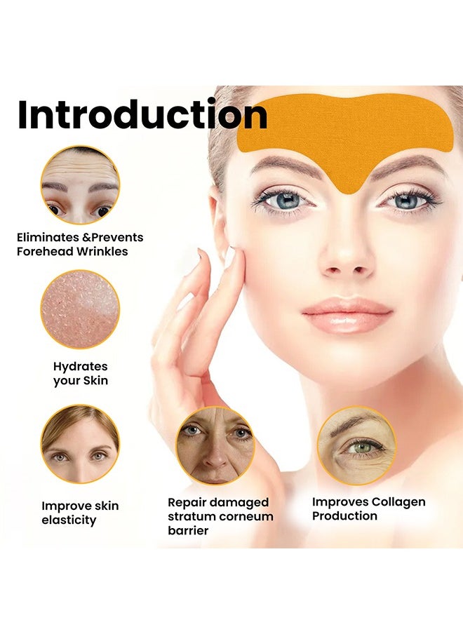 EELHOE - Forehead Wrinkle Patche, Minimize the Appearance Of Fine Lines And Wrinkles, Smooth Out Skin Texture On Forehead, Improve The Overall Appearance of Skin . Fades Smooth Wrinkles Lifts And Tightens Facial Skin Anti-Wrinkle Patch 10 Pieces - Image 1