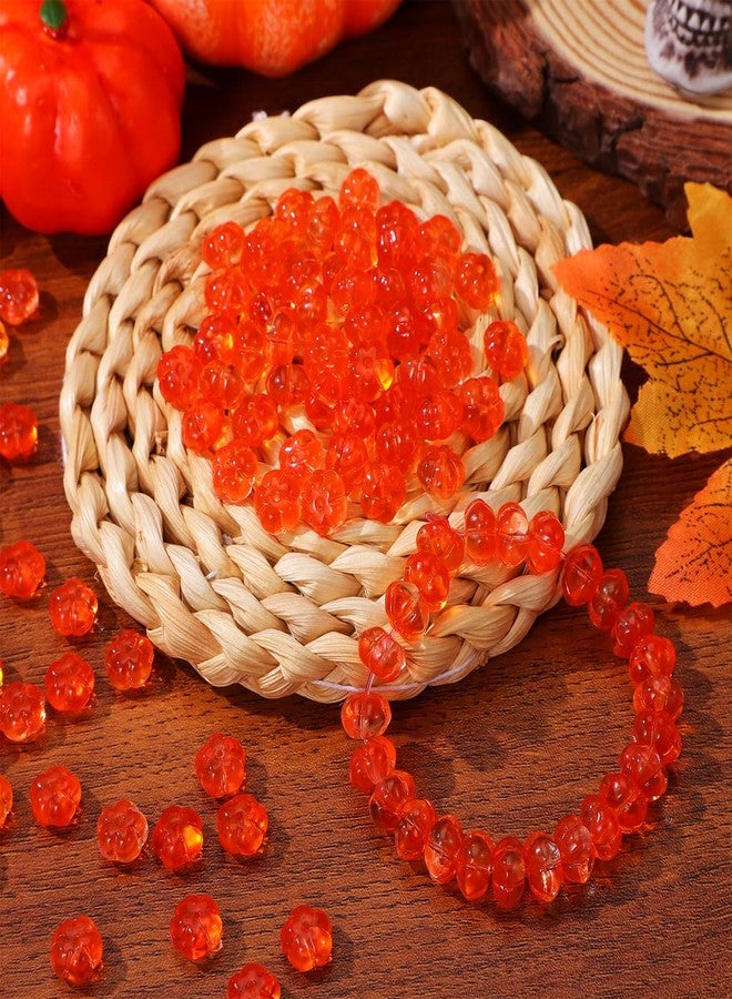 WOONEKY 100Pcs Pumpkin Spacer Beads Glass Loose Beads for Thanksgiving Earring Making Halloween DIY Crafts Decorative Jewelry Supplies for Bracelets and More - Image 5