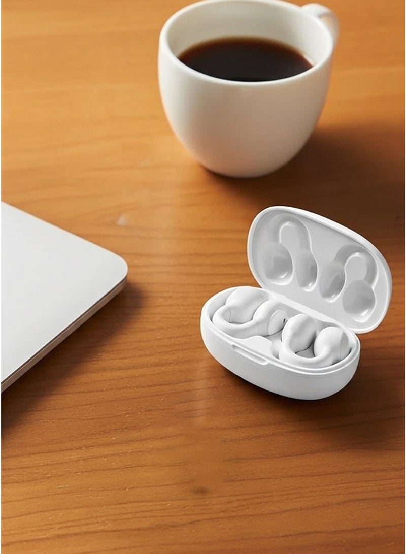 Wireless Bluetooth Earbuds Model VA29, Ear Clip Design with Bone Conduction, White Color, Comfortable and Lightweight, Hearing Protection, 4-5 Hours Continuous Playtime, Ideal for Sports and Daily Use, Open-Ear Design — Does Not Enter the Ear Canal - Image 4