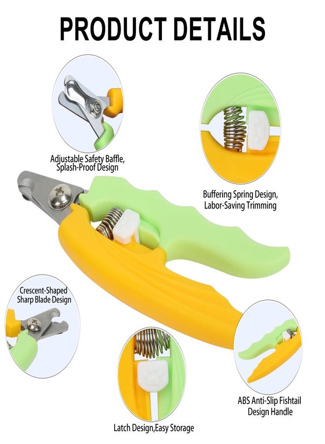 Histotree Yellow Green Dog Nail Clipper with Fish-Tail Ergonomic Handle Plier Style Dog Claw Clippers with Guard Heavy-Duty Dog Toenail Clippers Professional Pet Nail Trimmers for Large Dogs and Cats - Image 3