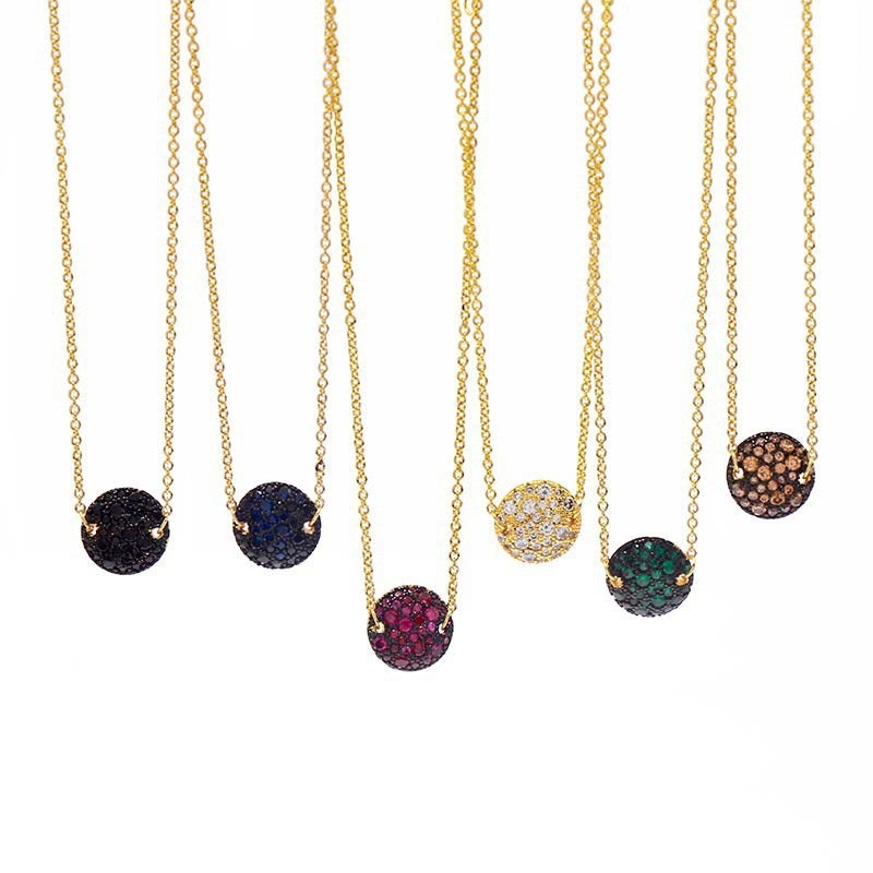 Yi Stylish Blue Gold Colorful Gemstone Necklace with Electroplated Mushroom Design - Image 2