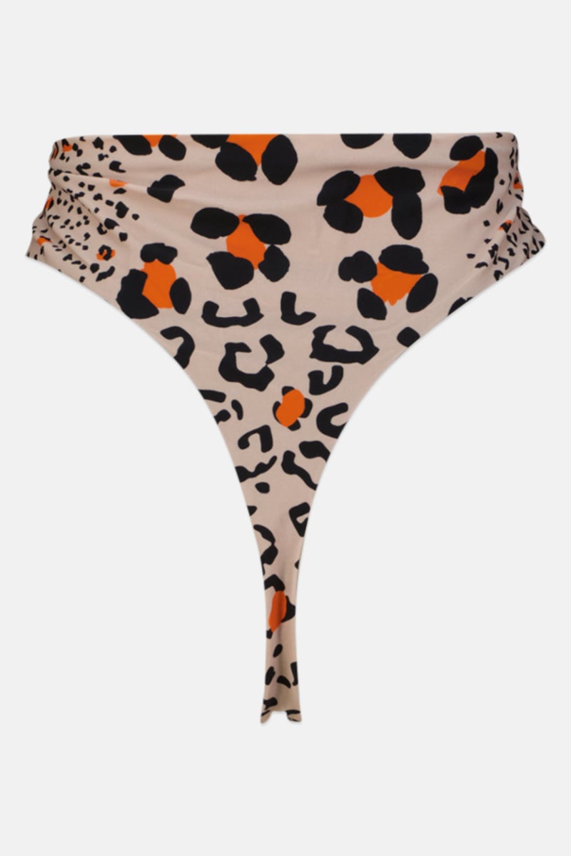 We Are We Wear Women Plus Size Animal Print Bikini Bottom, Tan  - Image 2