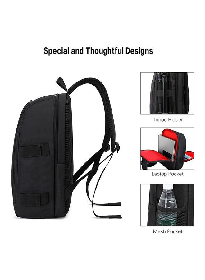 HUWANG Padded Camera Bag With Rain Cover And Laptop Case Black - Image 5