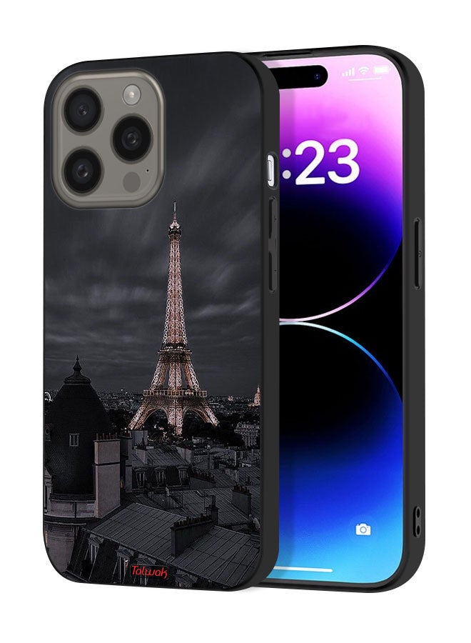 Tolwak Apple iPhone 15 Pro Max Protective Case Cover Eiffel Tower In Night - Image 1