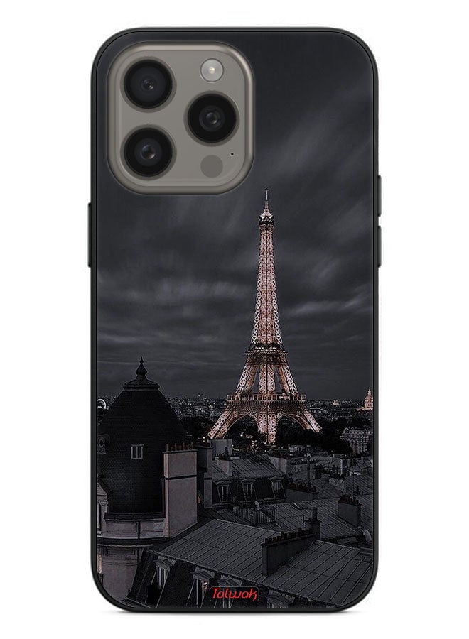 Tolwak Apple iPhone 15 Pro Max Protective Case Cover Eiffel Tower In Night - Image 2