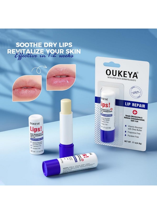 OUKEYA 2PCS, Medicated Lip Balm Hydrating w/Petrolatum, Shea Butter, Beeswax, 100% Natural Ingredients, Organic Lip Butter Balm & Moisturizers Lip Repair For Dry Cracked Lips Overnight Lip Treatment - Image 5