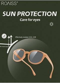 roaiss Oval Polarized Sunglasses for Babies, UV400 Protection Cute Beach Holiday Sun Glasses with Lightweight Flexible TPEE Frame and Elastic Strap for Boys Girls Age 0-3, Light Brown  - Image 4