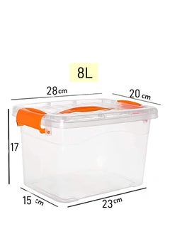 Generic 2pcs Plastic Storage Boxes, 8L Clear Stackable Containers With Lockable Lids, Clear Plastic Organizer – Transparent Box Storing Toys, Shoes, Kitchen Items, Snacks, Tools, Medicine  - Image 2