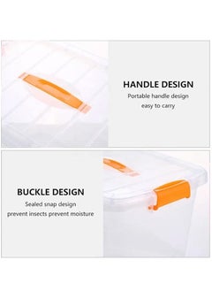 Generic 2pcs Plastic Storage Boxes, 8L Clear Stackable Containers With Lockable Lids, Clear Plastic Organizer – Transparent Box Storing Toys, Shoes, Kitchen Items, Snacks, Tools, Medicine  - Image 5