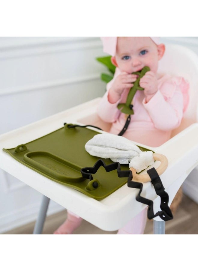 Busy Baby Busy Baby Toy Bungee - Dishwasher Safe Toy Strap - 100% Food-Grade Silicone (Olive)  - Image 3