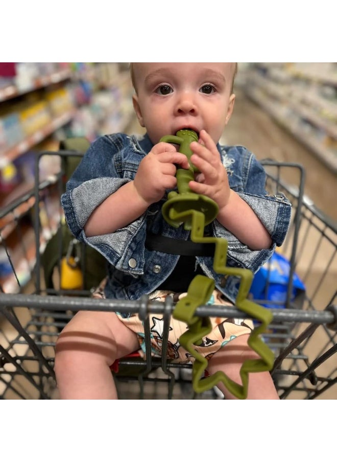 Busy Baby Busy Baby Toy Bungee - Dishwasher Safe Toy Strap - 100% Food-Grade Silicone (Olive)  - Image 2