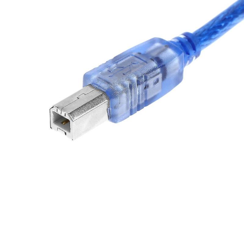 كابل USB بأطوال 0.3 متر و1 متر و1.5 متر و2.6 متر بلون أزرق حيوي - كابل طابعة متوافق عالمي لنقل بيانات عالي السرعة، تستخدمه في الماسحات الضوئية والأقراص الخارجية - Image 3