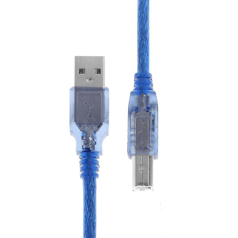 كابل USB بأطوال 0.3 متر و1 متر و1.5 متر و2.6 متر بلون أزرق حيوي - كابل طابعة متوافق عالمي لنقل بيانات عالي السرعة، تستخدمه في الماسحات الضوئية والأقراص الخارجية - Image 2