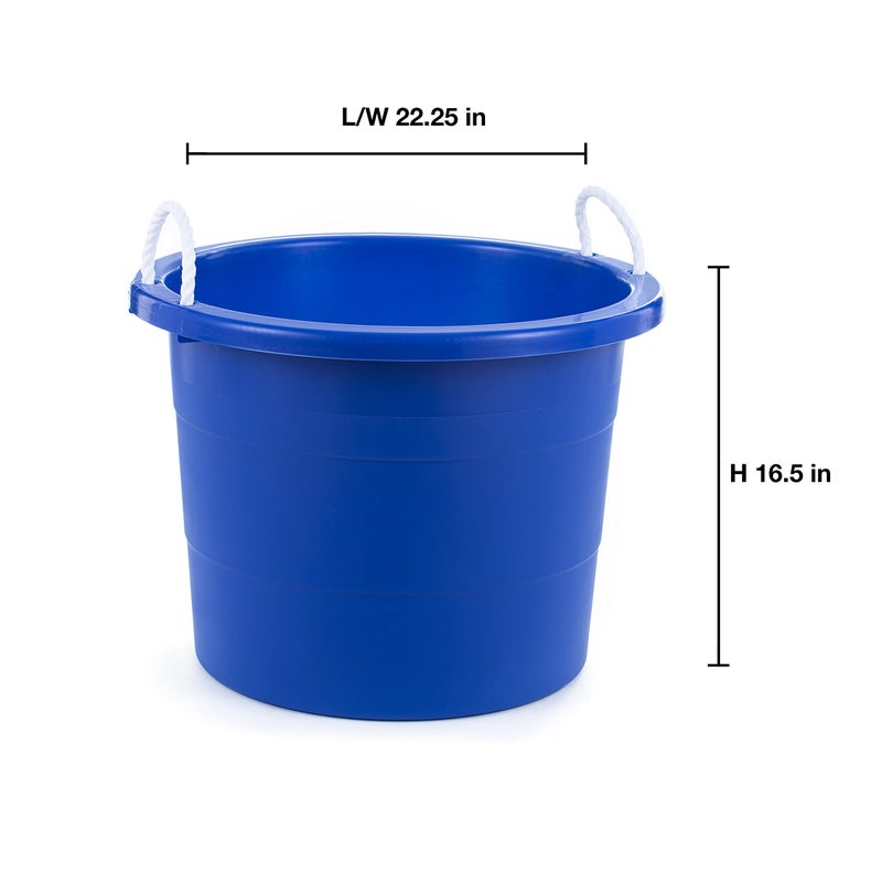 United Solutions 19 Gallon Rope Handle Tub, 2-Pack, Heavy-Duty Organization and Easy-Access Storage Tub, Multi-Purpose, Made with Rugged Plastic, Black - Image 2