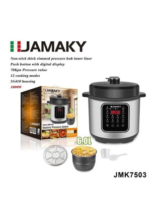 Jamaki Stainless Steel Multifunction Pressure Cooker 6L/1000W has multiple programs according to the food to be cooked, including meat, poultry, vegetables, steam, keep warm function and timer, programmable with keep warm functionJMK 7503 - pzsku/ZE36708CFA22E73581D79Z/45/_/1727283207/d06cdcbd-4871-46a1-9ba4-ffad70c5811a