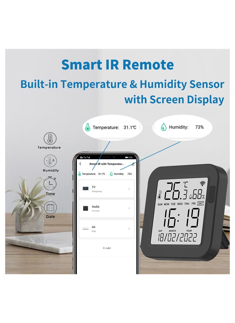 UanTii - Smart IR Remote Control with Temperature Humidity Sensor Tuya Wifi Universal Remote Controller with Backlight - Image 1