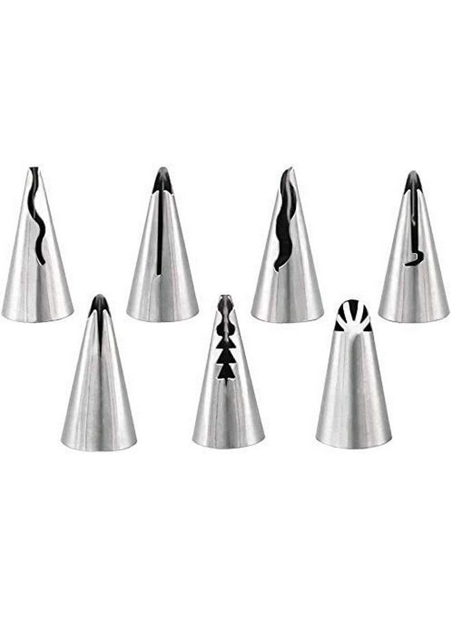 SPHTOEO A Set Of 7Pcs Stainless Steel Russian Ruffle Skirt Icing Piping Tips Nozzles Pastry Cake Cupcake Decorating Baking Tool - Image 1