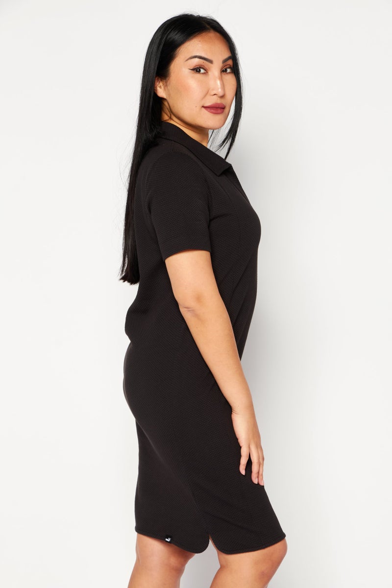 PUMA Women Sportswear Fit Embroidered Logo Outdoor Polo Dress, Black  - Image 3