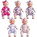 sweet dolly إكسسوارات دمية بيبي دولي الحلوة 5 مجموعات ملابس دمى ورؤوس لدمى بطول 14-18 بوصة 10 قطع إجمالاً - Image 4