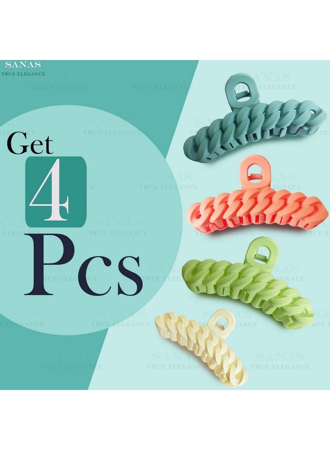 Sanas Matte Claw Clips 4Pcs Girl Hair Accessories Butterfly Hair Clips Large Claw Clips Fancy Hair Clips For Women Cute Hair Accessories Hair Clips For Girls Fashion Accessories 4Pcs - Image 5