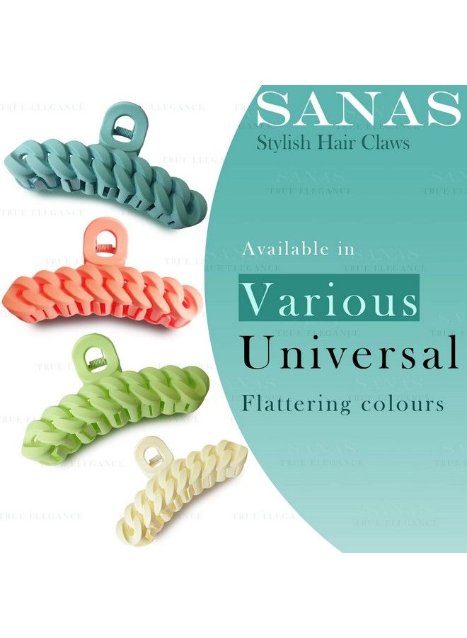 Sanas Matte Claw Clips 4Pcs Girl Hair Accessories Butterfly Hair Clips Large Claw Clips Fancy Hair Clips For Women Cute Hair Accessories Hair Clips For Girls Fashion Accessories 4Pcs - Image 4