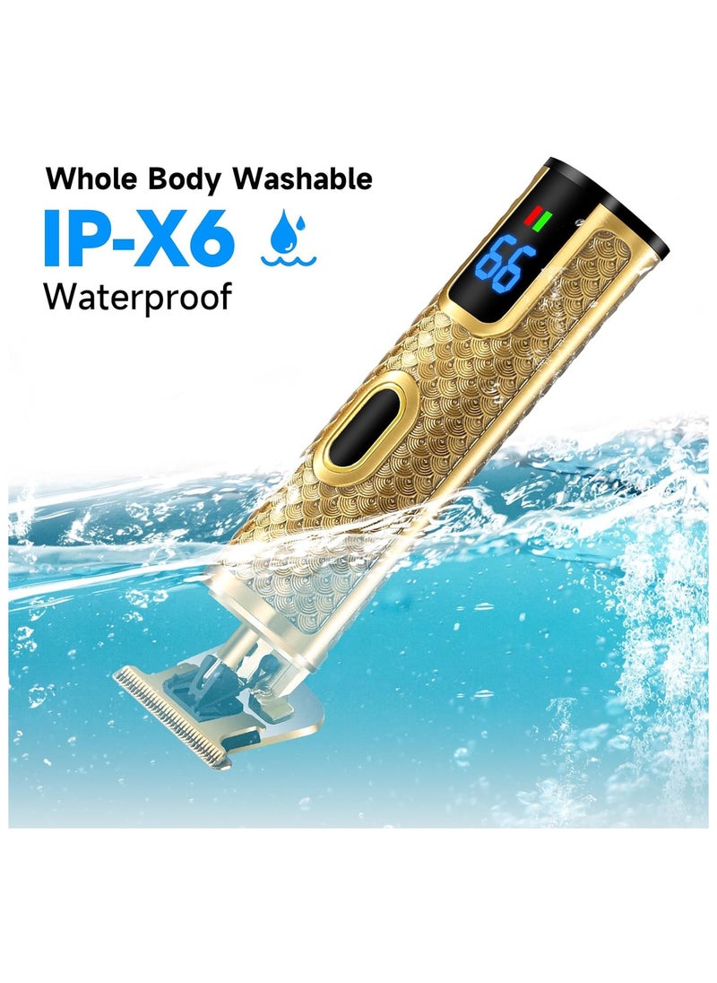KASTWAVE - Beard Trimmer Men, Professional Hair Clippers Shavers for Men, IPX6 Waterproof Cordless Barber Grooming Sets Zero Gapped T Blade Hair Trimmer with LCD Display Gifts for Men - Image 1