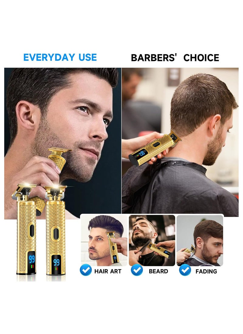 KASTWAVE - Beard Trimmer Men, Professional Hair Clippers Shavers for Men, IPX6 Waterproof Cordless Barber Grooming Sets Zero Gapped T Blade Hair Trimmer with LCD Display Gifts for Men - Image 1
