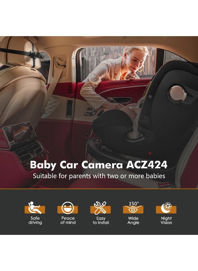 Itomoro Dual Car Camera Baby Monitor, 1080P Baby Car Camera with 2 IR Night Vision, Easily Install with Crystal Clear Wide View for Rear Facing Seat - Image 2