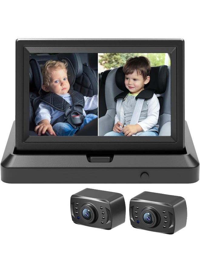 Itomoro Dual Car Camera Baby Monitor, 1080P Baby Car Camera with 2 IR Night Vision, Easily Install with Crystal Clear Wide View for Rear Facing Seat - Image 1