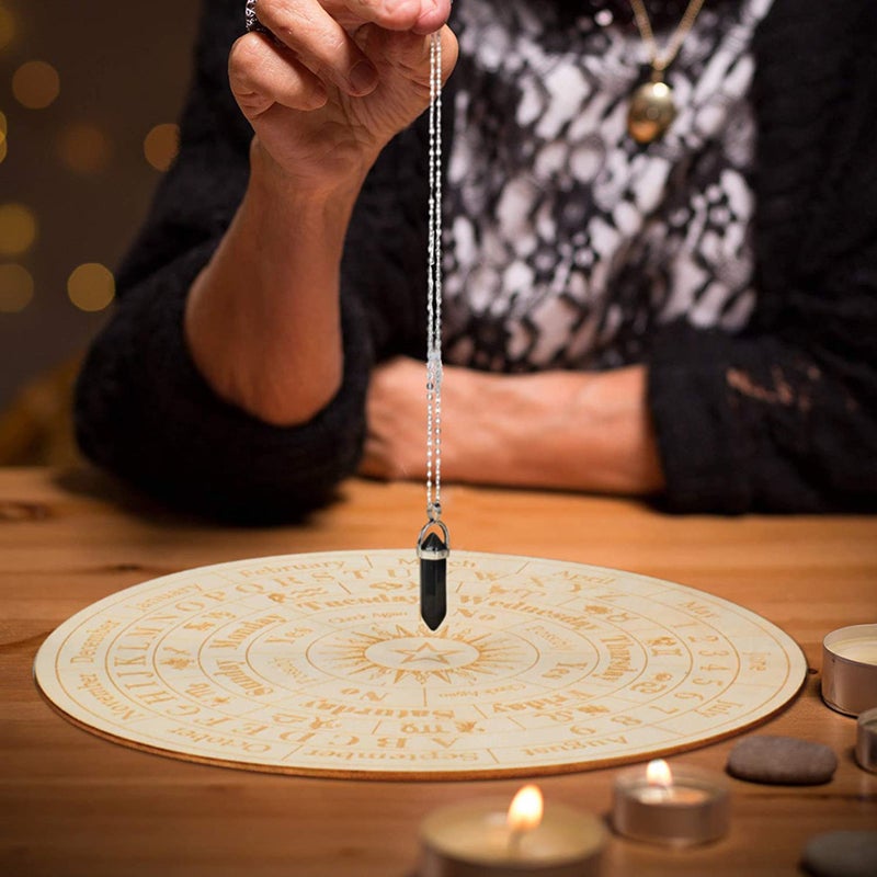 Star Pendulum Board Wooden Dowsing Divination Board Round Metaphysical Message Board Witchcraft Wiccan Altar Beginner Witchcraft Supply - Image 5