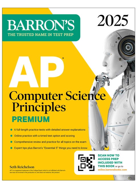 AP Computer Science Principles Premium, 2025: Prep Book with 6 Practice Tests + Comprehensive Review + Online Practice