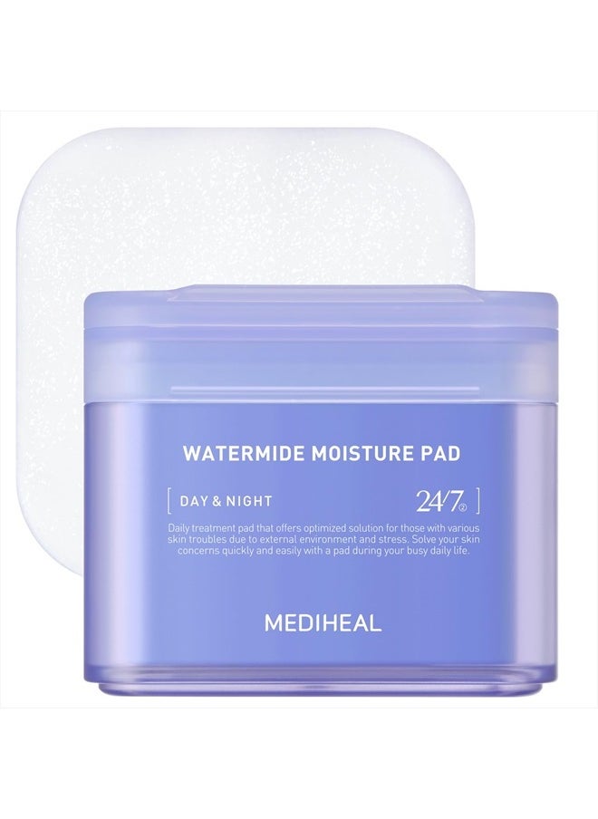 MEDIHEAL - Watermide Moisture Pad - Square Cotton Facial Toner Pads With Icelandic Glacial Water 100 Pads - Image 1