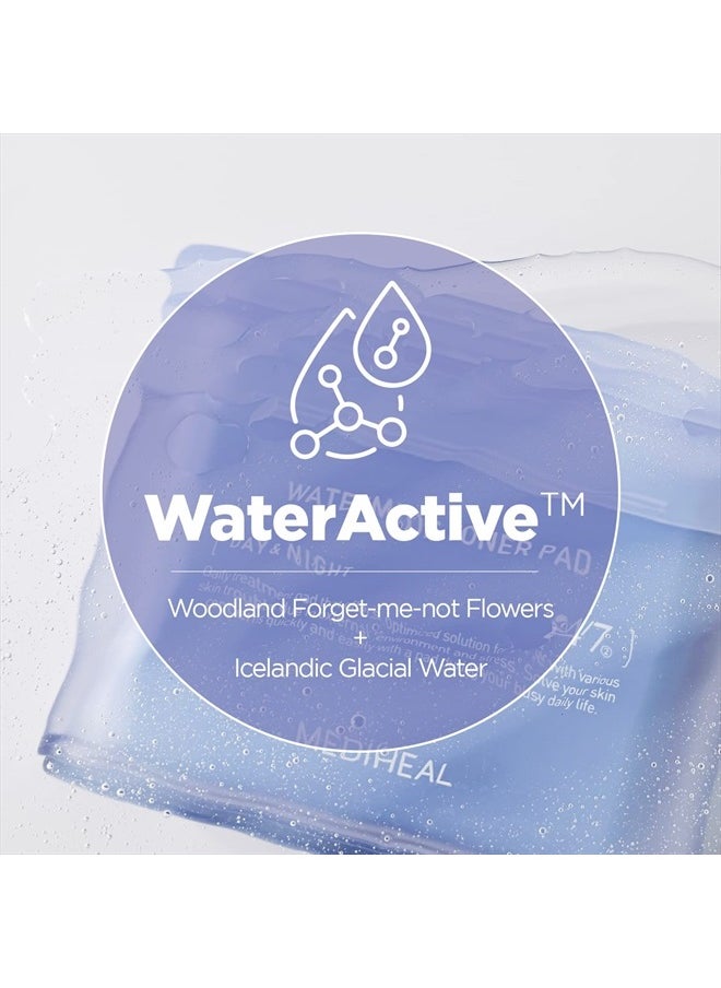 MEDIHEAL - Watermide Moisture Pad - Square Cotton Facial Toner Pads With Icelandic Glacial Water 100 Pads - Image 1