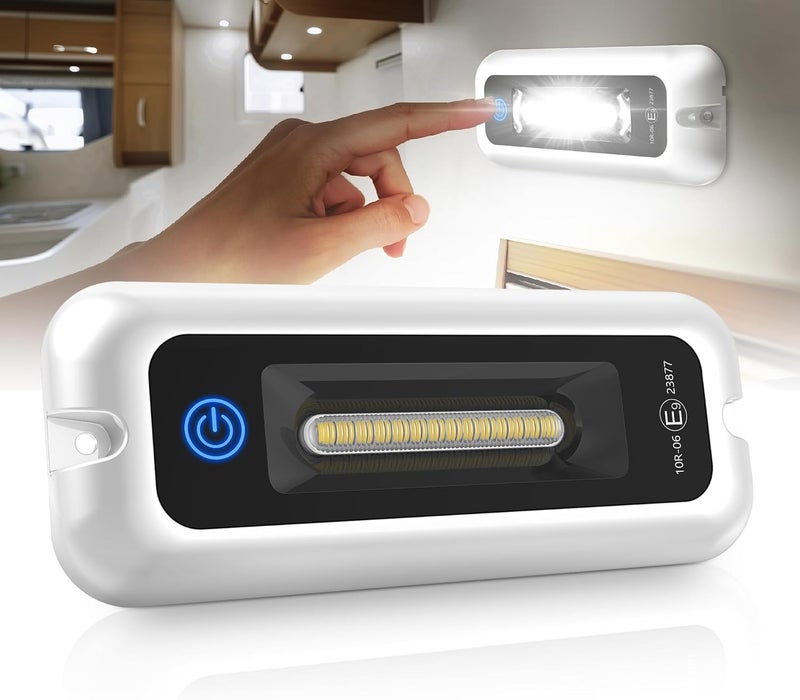MICTUNING 6 Inch Interior RV Porch Light, Utility RV Awning White 6000K, Smart Touch Screen, Indoor IP68 Waterproof Aluminum for SUV Camper Trailer MPV Boat Home Cabinet Hallway - Image 1