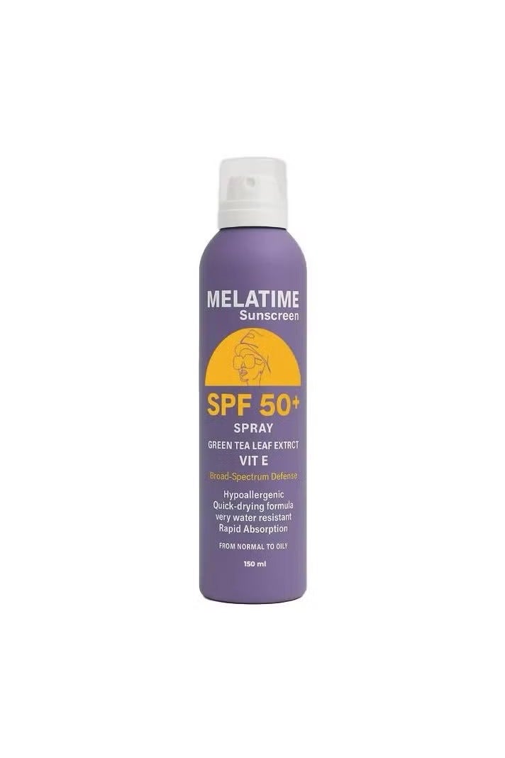 MELATIME MELATIME Sunscreen Spray SPF 50+ with Green Tea Leaf Extract & Vitamin E - 150 ml - Image 1