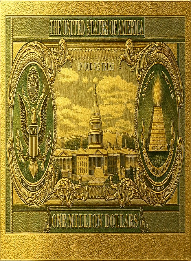 blinkee One Million Dollar Gold Foil Novelty Bookmark 1 piece – Shiny Metallic Collector Design with Embossed Detailing – Unique Patriotic Gift or Keepsake for Books, Journals, and Display - Image 2