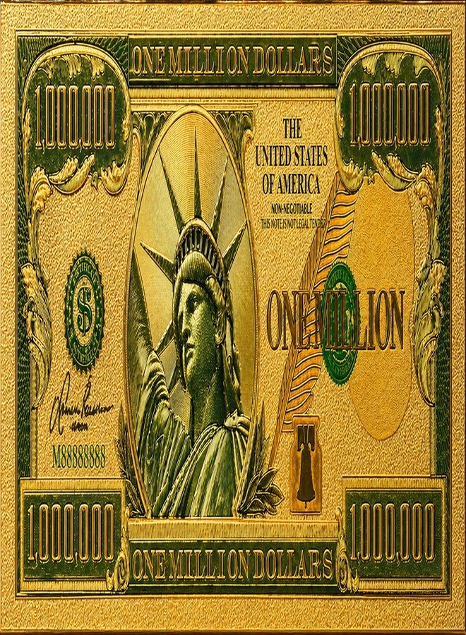 blinkee One Million Dollar Gold Foil Novelty Bookmark 1 piece – Shiny Metallic Collector Design with Embossed Detailing – Unique Patriotic Gift or Keepsake for Books, Journals, and Display - Image 1