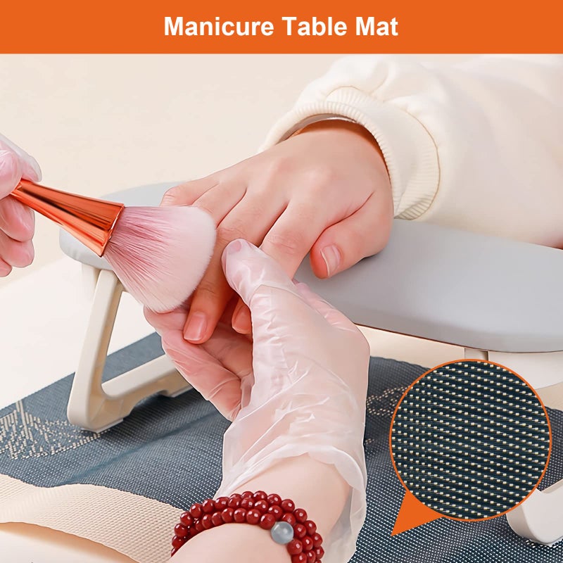 Diesisa Nail Arm Rest, Foldable PU Leather Nail Hand Rest For Nails Tech with Table Mat, Soft Hand Rest for Acrylic Nails/Nail Hand Pillow for Manicure Salon Use - Image 5