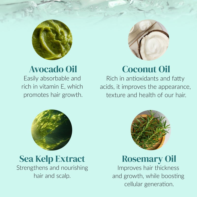 Kerotin Hair Growth Shampoo and Conditioner Set, Products for Scalp Care, Hair Loss & Thinning Hair with Rosemary Oil, Biotin & Keratin, Curly Girl Method Verified, Natural, Sulfate Free, Made in USA - Image 2