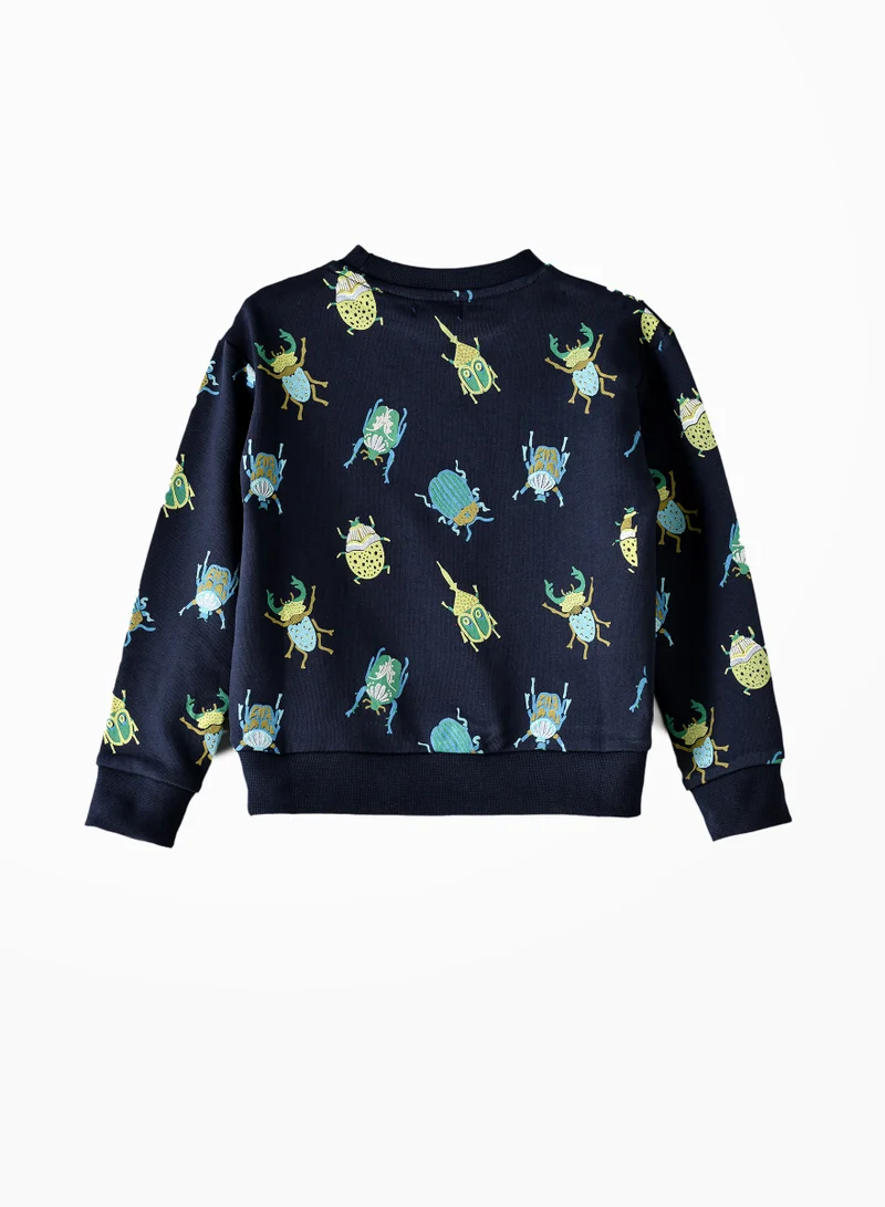 JAM Boys' Bug Print Crew Neck Sweatshirt