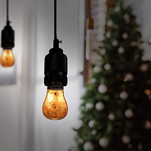 Himalayan Glow Salt LED Light Bulb, 60-Watt Equivalent, Dimmable, A19 Light Bulb, Warm Amber Glow, E26 Edison Light Bulb for Decor, Homes, Offices Kitchen - 2 Counts - Image 3