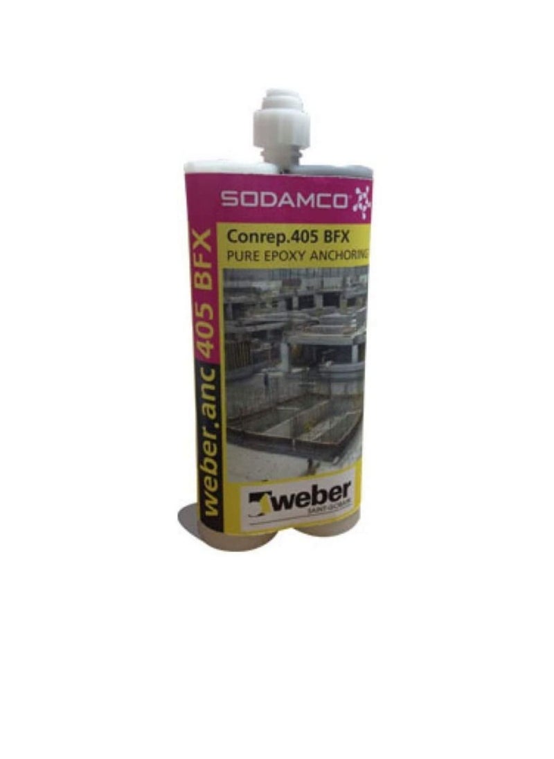 Weber Sodamco Weberanc 405 BFX Pure Epoxy Anchoring Resin In Cartridge, High Strength Pure Epoxy Chemical Anchoring, For Heavy Load Applications Anchoring Of Rebar And Studs Concrete etc.