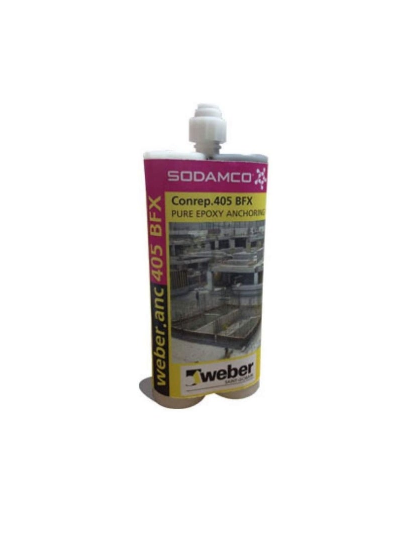 Weber Sodamco Weberanc 405 BFX Pure Epoxy Anchoring Resin In Cartridge, High Strength Pure Epoxy Chemical Anchoring, For Heavy Load Applications Anchoring Of Rebar And Studs Concrete etc.