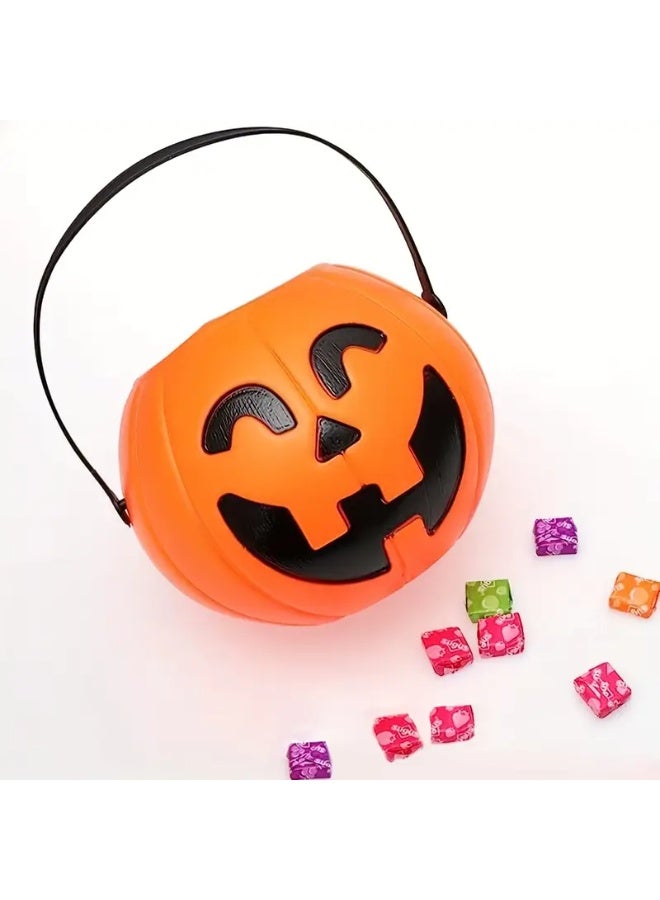 Home Smart Halloween Pumpkin Buckets with Handle Set of 2 Pcs Halloween Trick or Treat Basket for Candy Party School Theme Play and Party Favor - Image 3