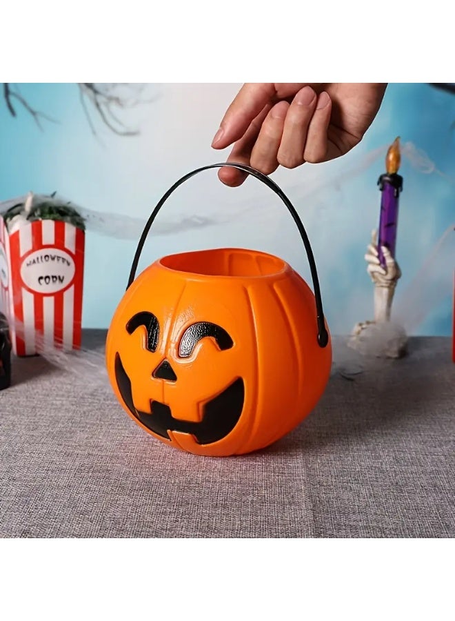 Home Smart Halloween Pumpkin Buckets with Handle Set of 2 Pcs Halloween Trick or Treat Basket for Candy Party School Theme Play and Party Favor - Image 4