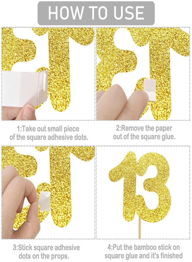 اوموني 12 قطعة من أعواد تزيين الطاولات باللون الذهبي اللامع، مثالية لحفلات أعياد الميلاد والذكرى السنوية وحفلات الزفاف. - Image 4