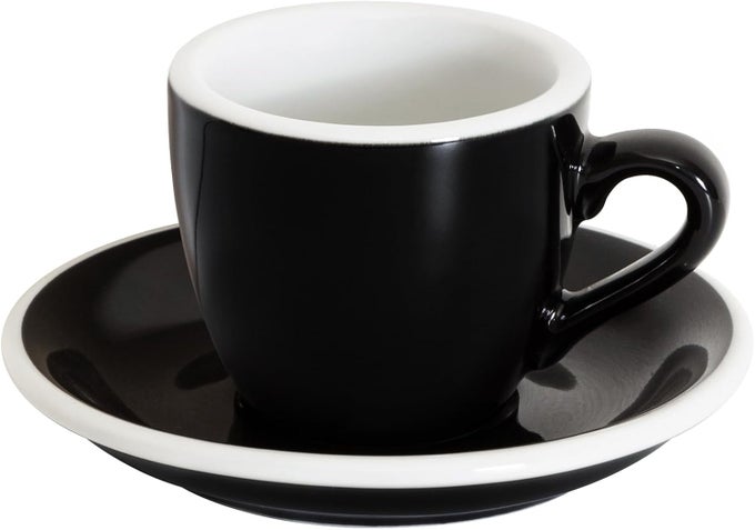 ESPRESSO CUP WITH SAUCER CERAMIC ESPRESSO SHOT CUP SAUCER SET SMALL DEMITASSE CUP FOR ESPRESSO 80ML 27OZ BLACK