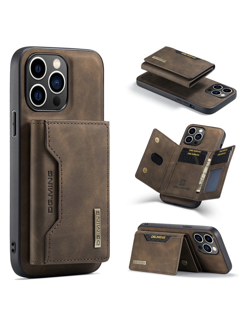 Dg Ming - iPhone 15 Pro Max 2 in 1 Clutch Wallet, Vintage Slim Leather Case Magnetic Detachable Tri-Fold Wallet, iPhone 15 Pro Max 6.7" Leather Case with Card Holder Pocket Slim Case - Image 1